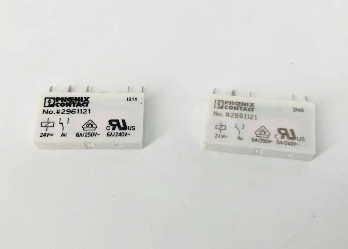 Lot of 2 New Phoenix Contact 2961121 Relays SPDT 6A 24V - No Box