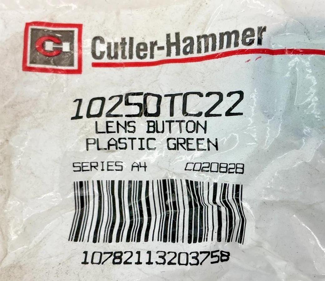 Lot of 5 New Cutler-Hammer 10250TC22 Lens Button Plastic-Green Eaton