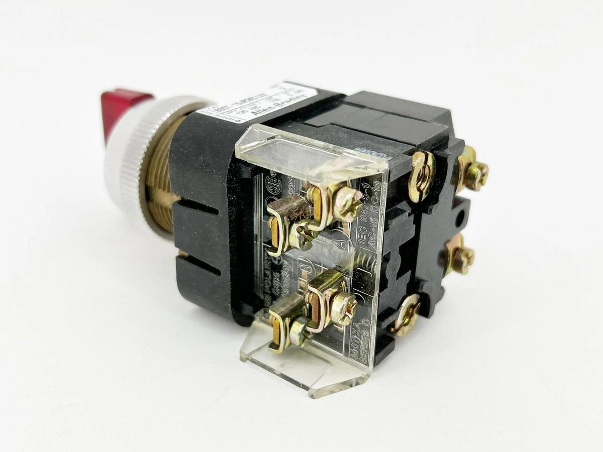 New Allen Bradley 800T-16JR2KC1AX 30MM 3 POS Red 120V Ser.U
