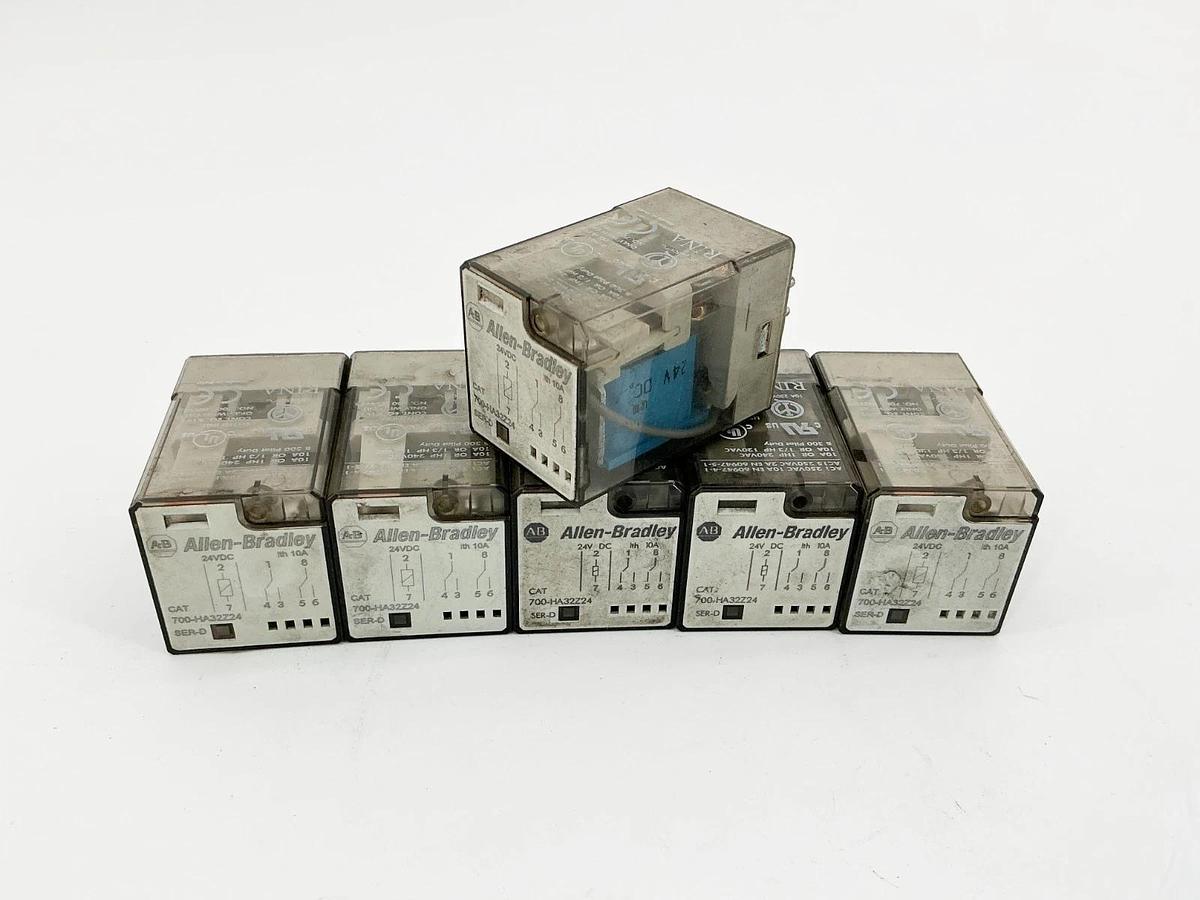 Used Lot of 6 Allen Bradley 700-HA32Z24 General Purpose Relay 8Pin 24V 10A Ser.D