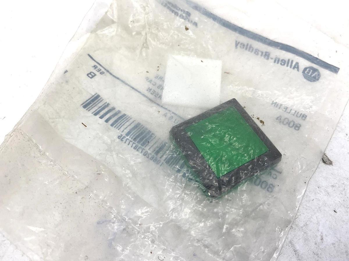 Lot of 3 New Allen Bradley 800A-N10G Pushbutton Large Square Lens Cap Green