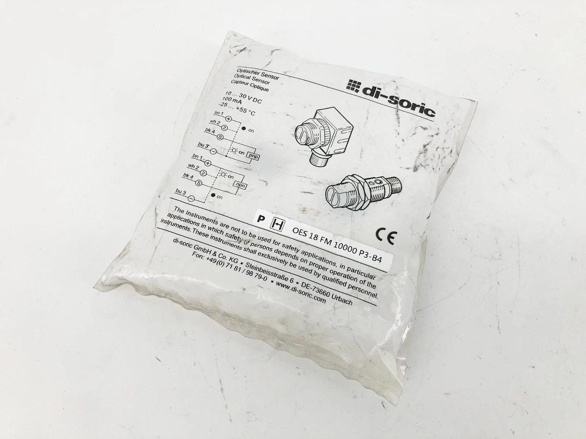 New Di-Soric OES 18 FM 10000 P3-B4 Through-Beam Sensor 10-30VDC 207908