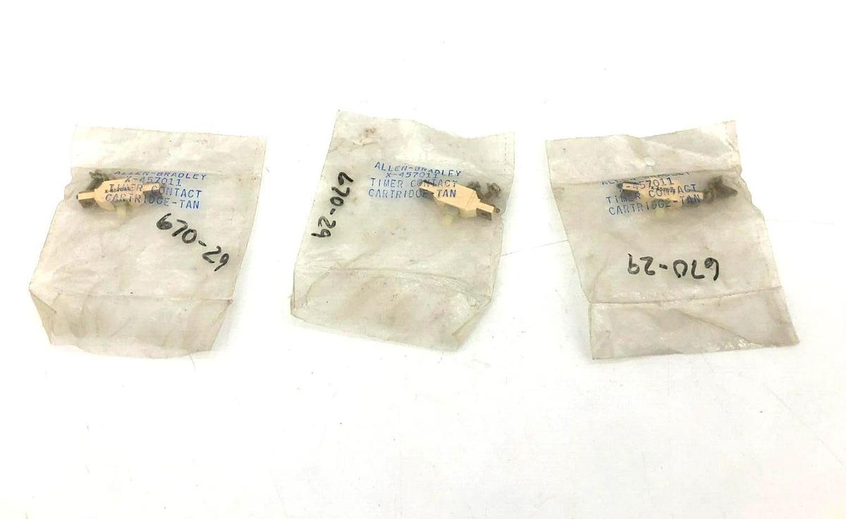 Lot of 3 New AB Allen-Bradley X-457011 Timer Contact Cartridges