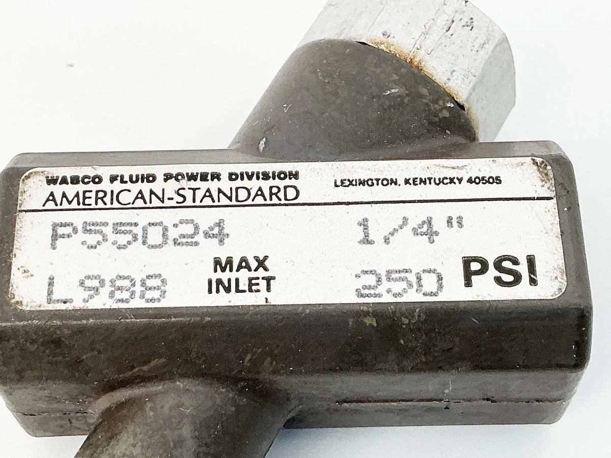 New Wabco Fluids P55024 Check Valve 1/4" 250PSI L988- No Box