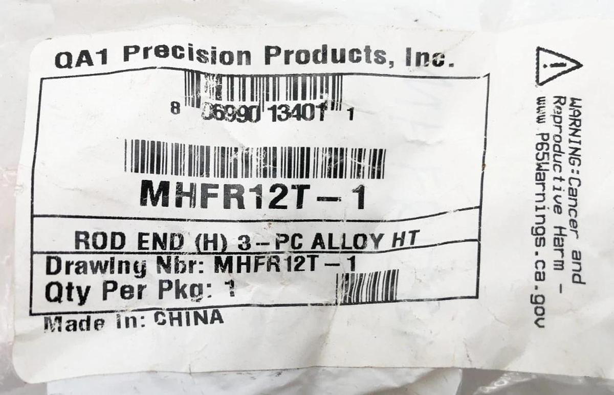 New QA1 Precision MHFR12T-1 Rod Ends M12 x 1.25 Female PTFE - No Box
