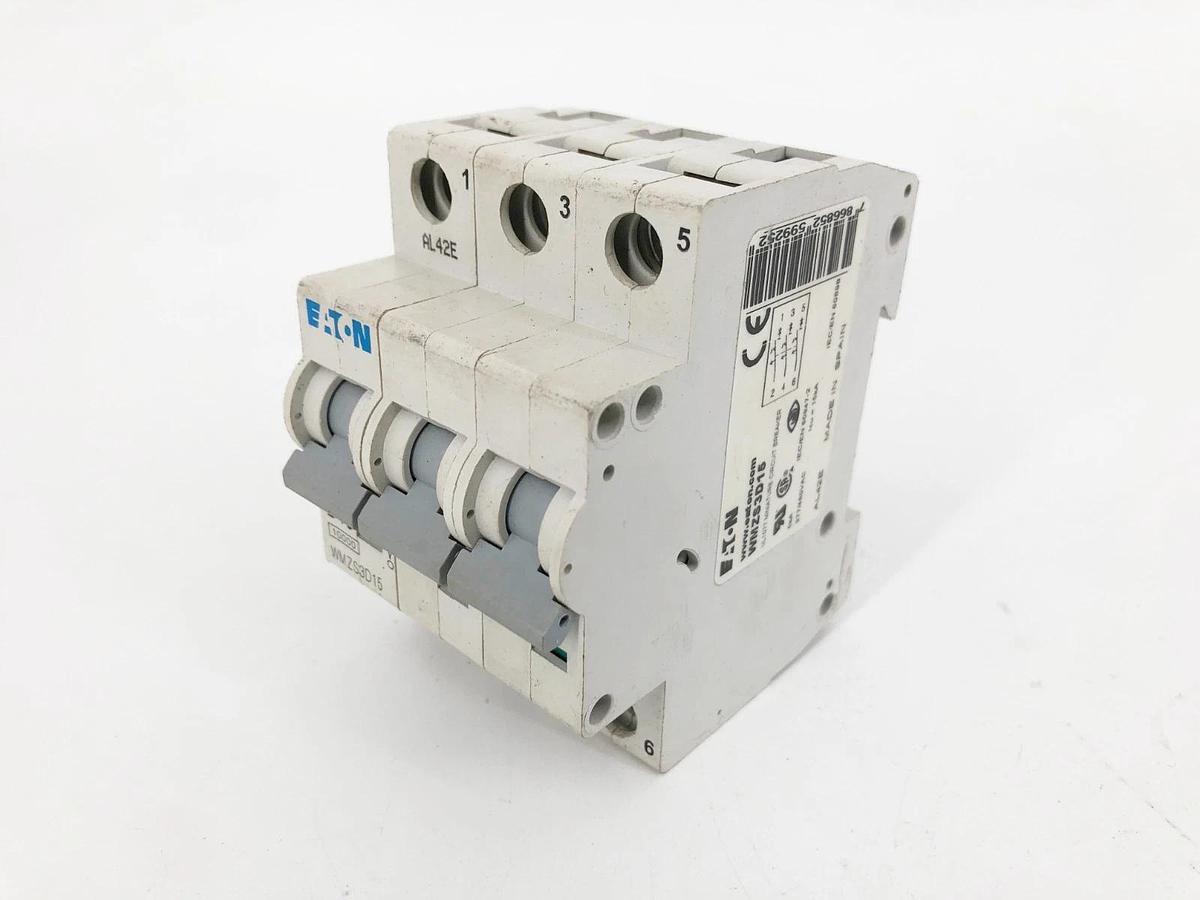 Used Eaton WMZS3D15 Circuit Breaker 15A 277/480VAC 3P