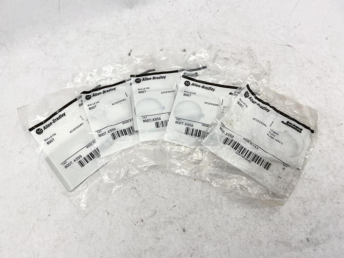 Lot of 5 New Allen Bradley 800T-X559 Ser A Legend Plate Blank Gray