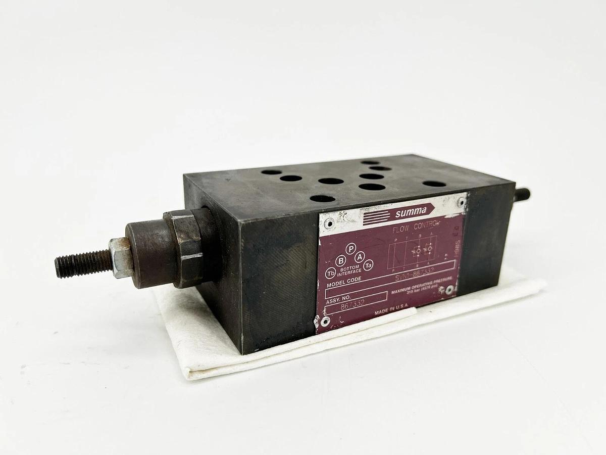 Used Summa SVN1-867332 Flow Control Valve 4570PSI 315BAR