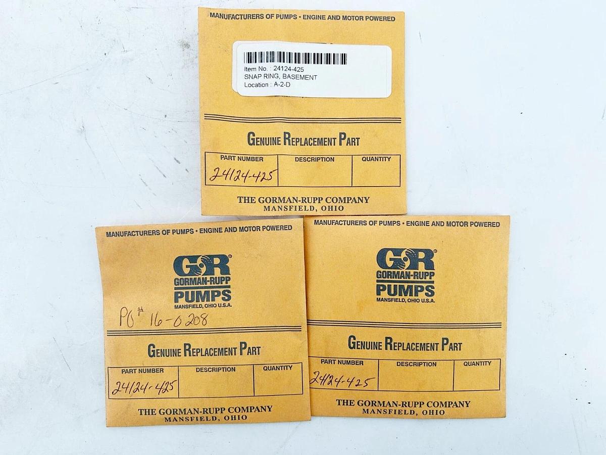 New lot of 3 Gorman Rupp 24124-425 Retaining Ring