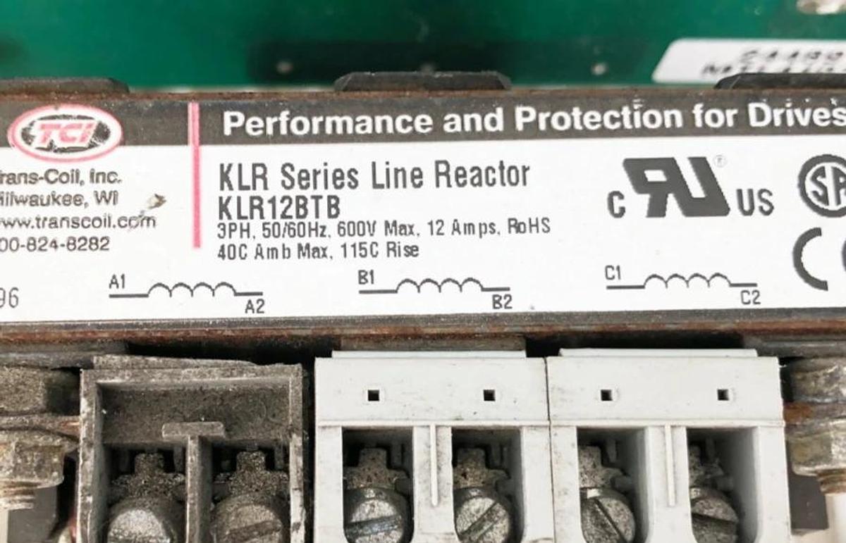 Used Trans-Coil KLCUL12A Line Reactor 12A 3PH 600VAC (For Parts Only)