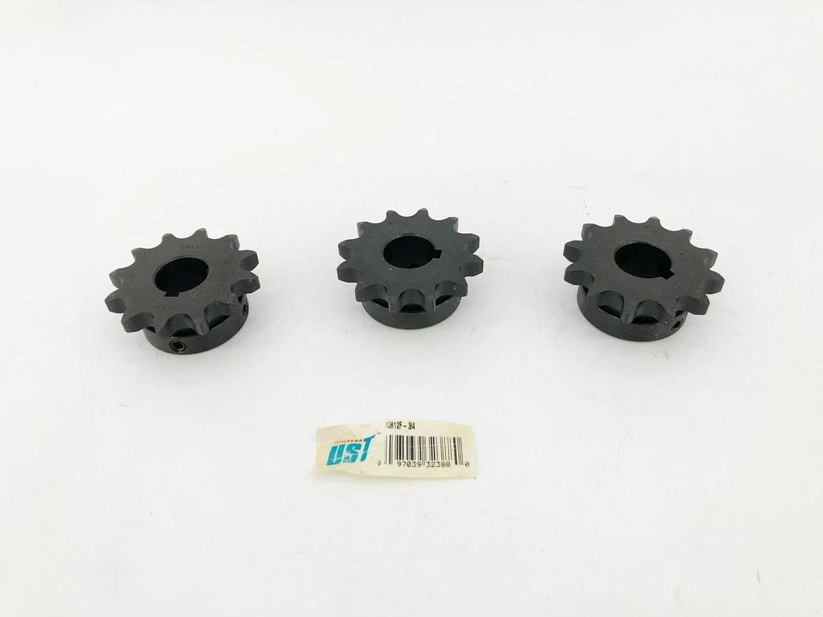 Lot of 3 New US Tsubaki 40B12F-3/4 Sprockets 12 Teeth 3/4" Bore 1L110 - No Box