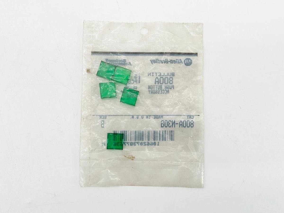 New Lot of 2 Allen Bradley 800A-N30G Pushbutton Cap Replacement Lens Green
