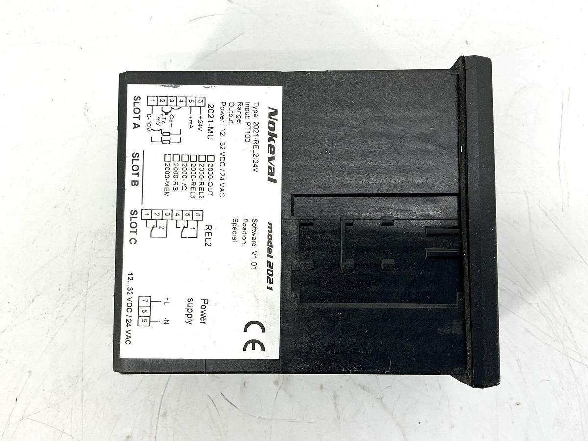 Used Nokeval 2021-REL2-24V Panelmeter Temp Sensor Model 2021 12/32VDC 24VAC
