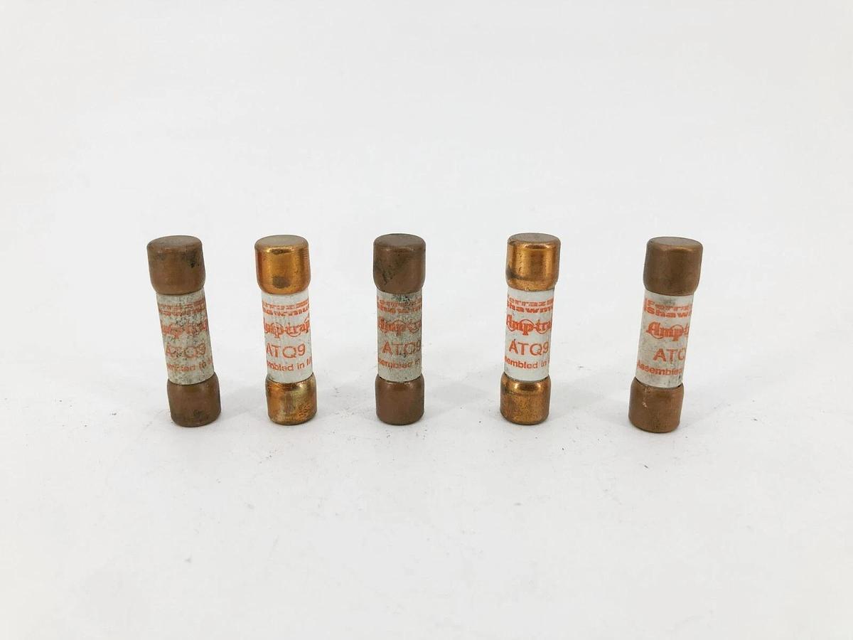 Lot of 5 New Ferraz Shawmut ATQ9 Time Delay Fuses 9 A 500VAC