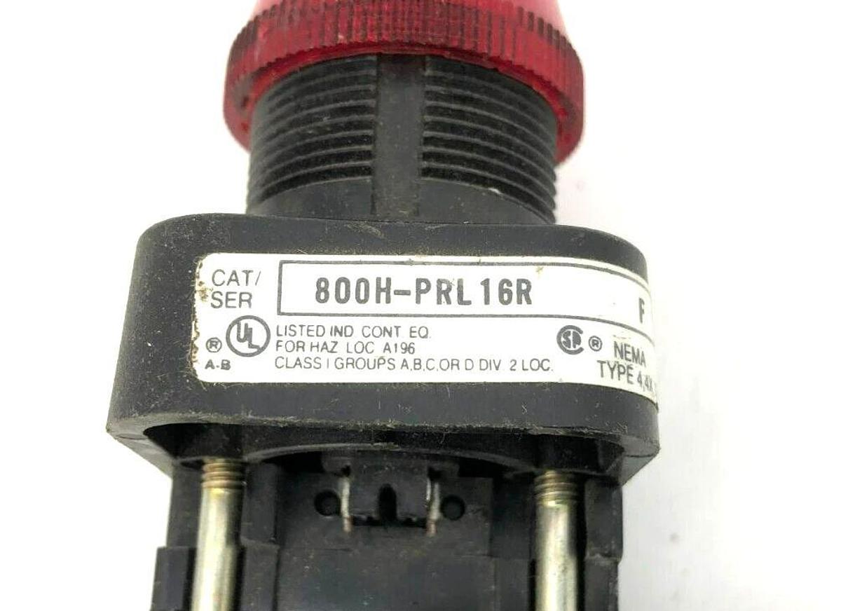 Used Allen Bradley 800H-PRL16R Ser. F Pilot Light Red 120V 50/60Hz