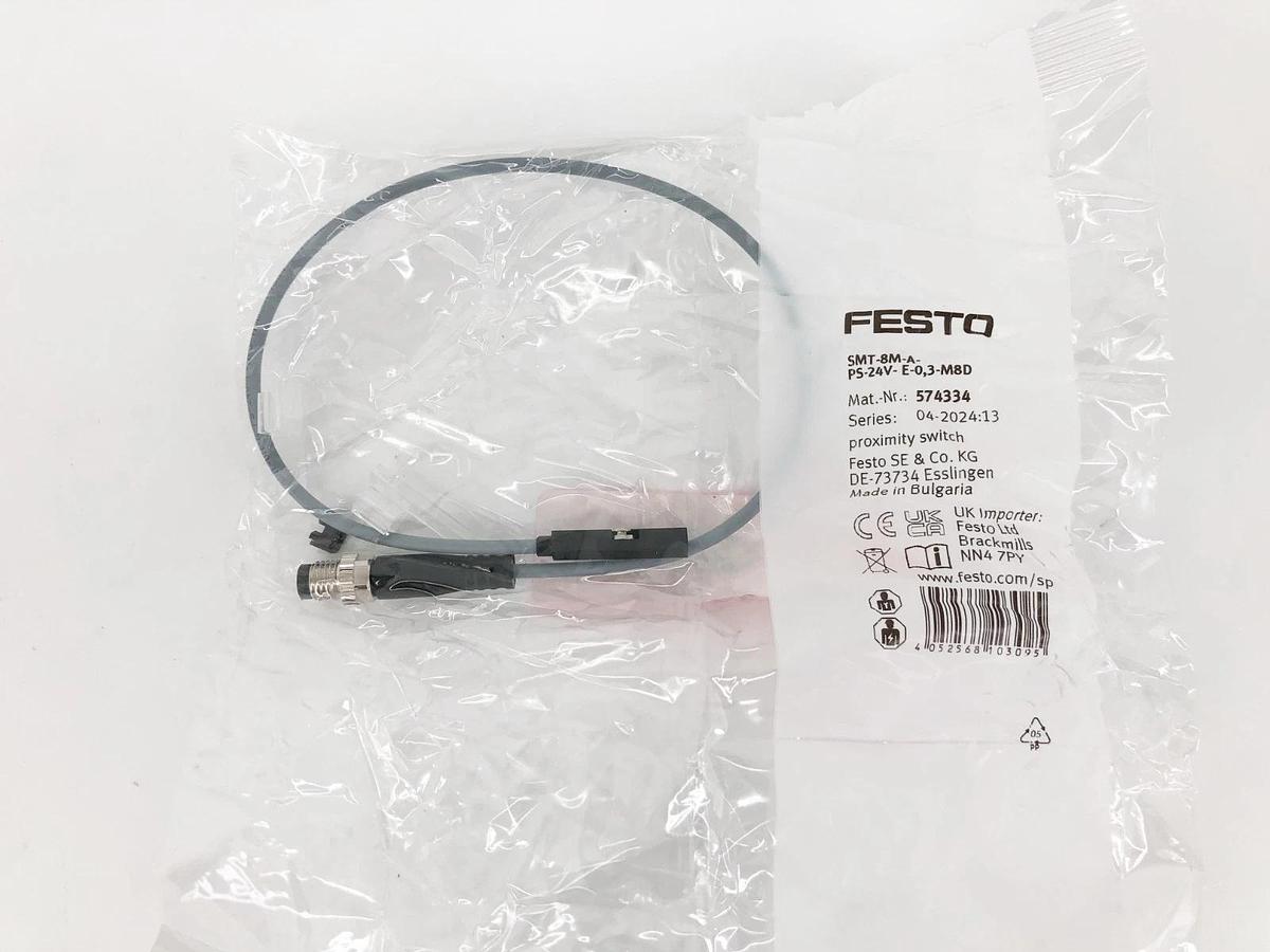Lot of 2 New Festo SMT-8M-A-PS-24V-E-0,3-M8D Proximity Switch 574334