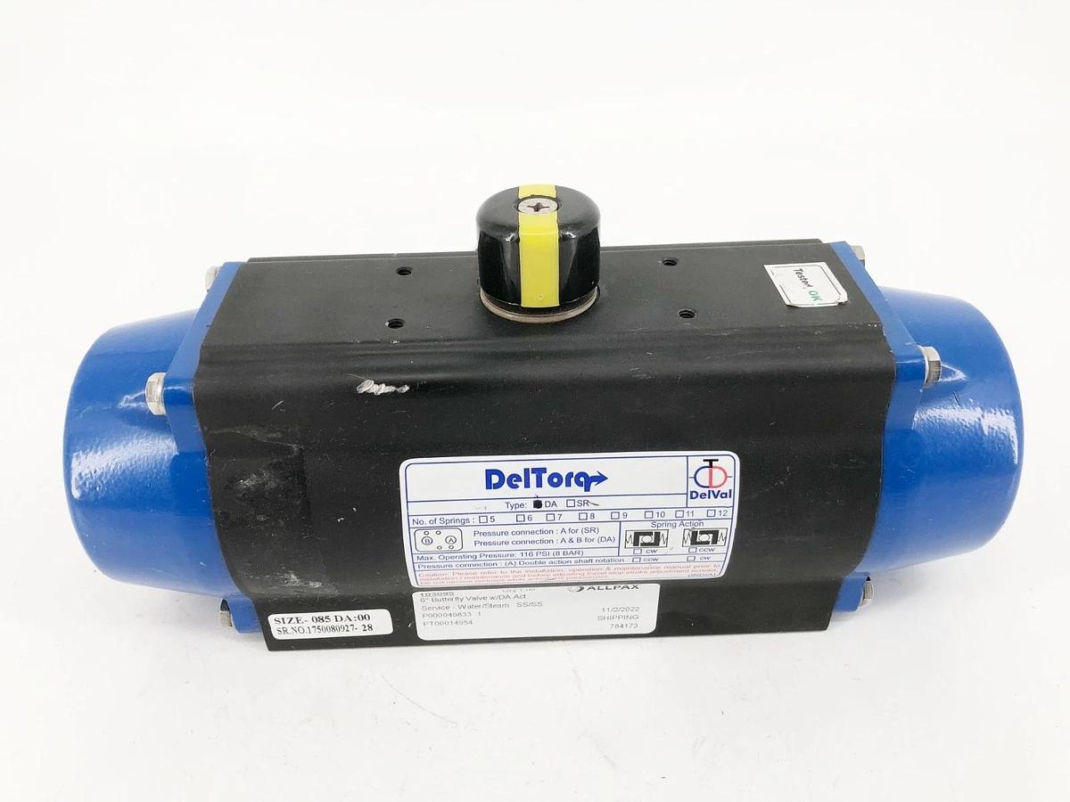 New DelTorq 085-DA-00 Double Acting Actuator 116psi - No Box