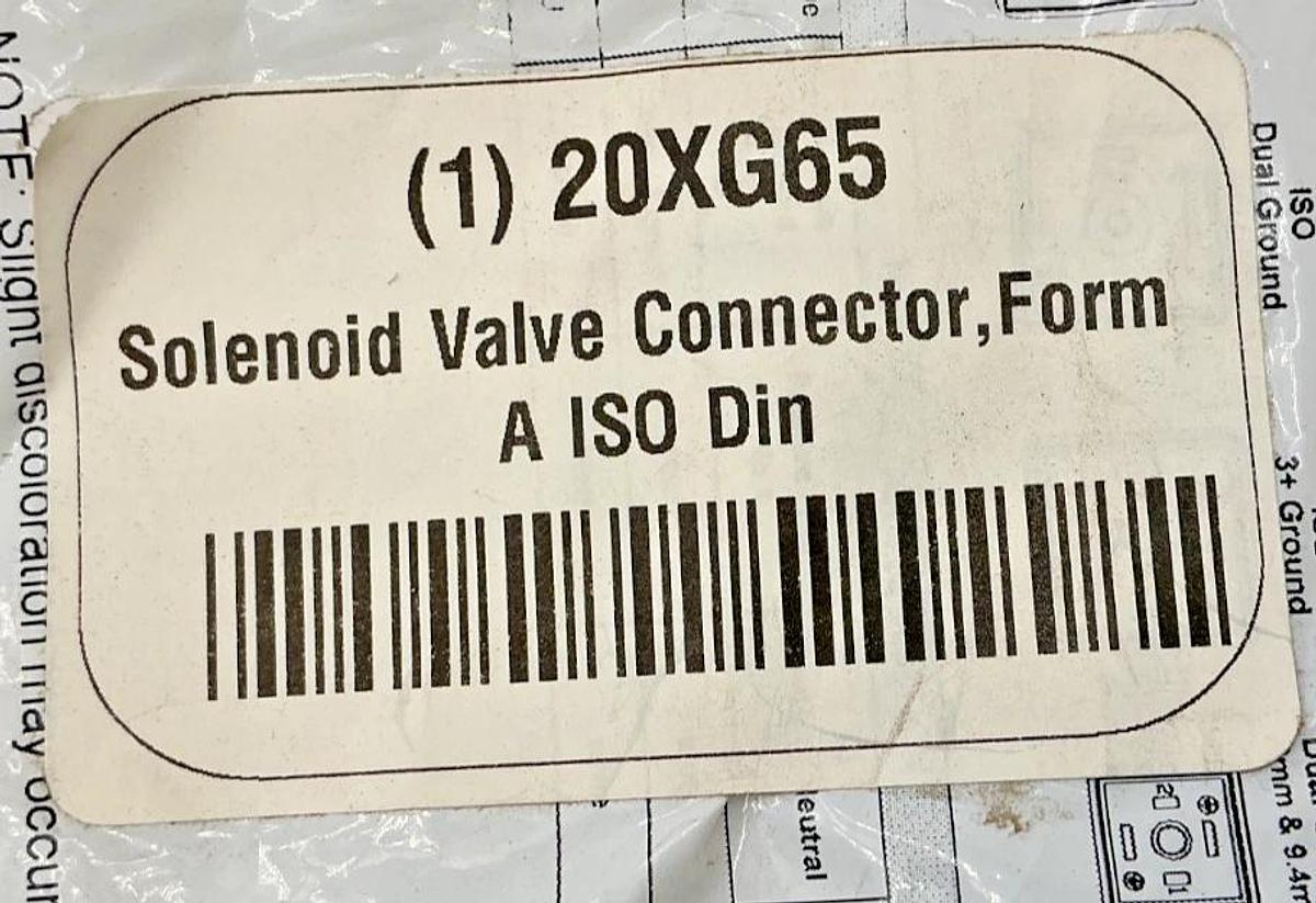New Unbranded 20XG65 Ser 5F/5J Molded Solenoid Valve Connector Form A ISO Din
