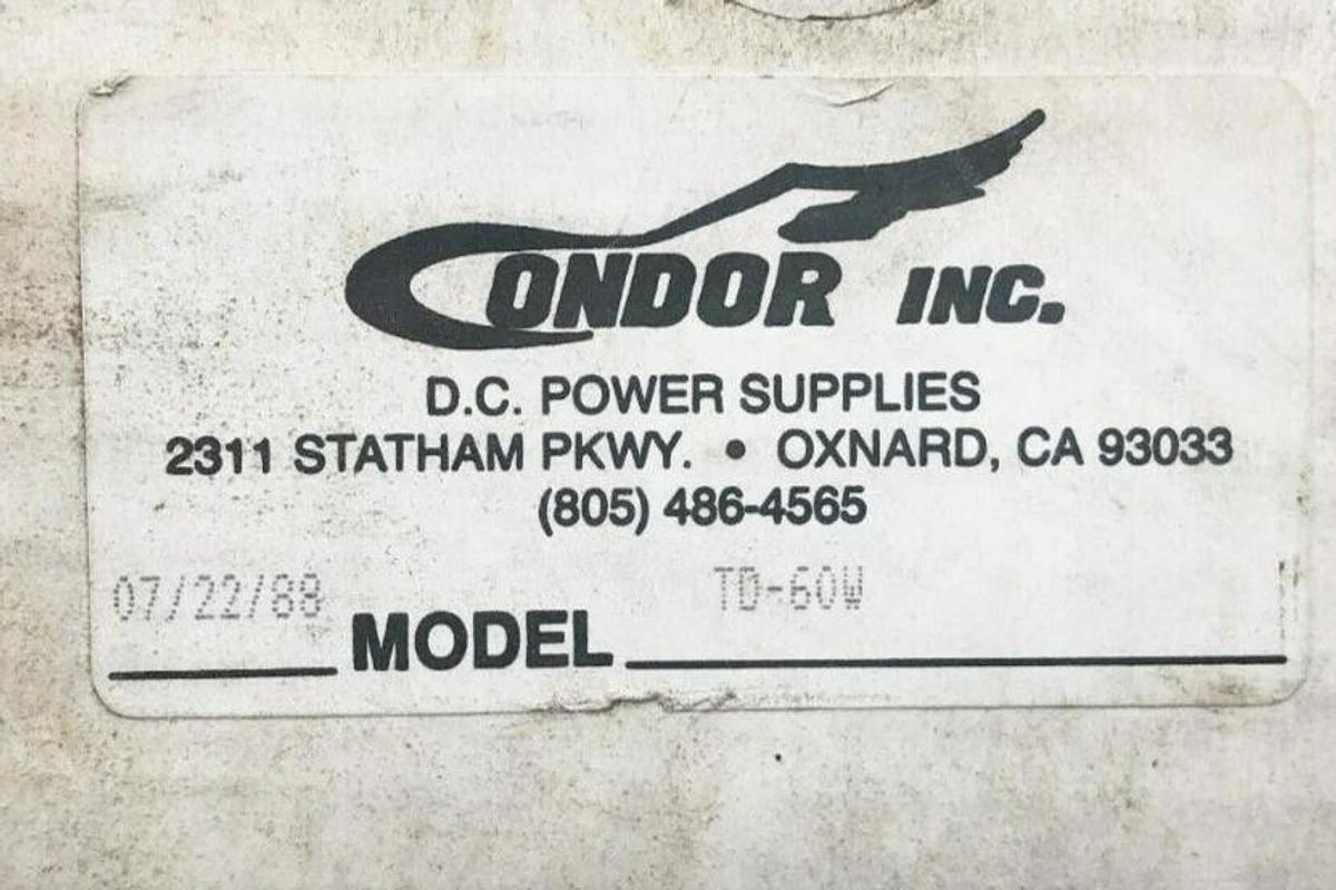 New Condor TD-60W Power Supply 115/230VAC 47-440Hz