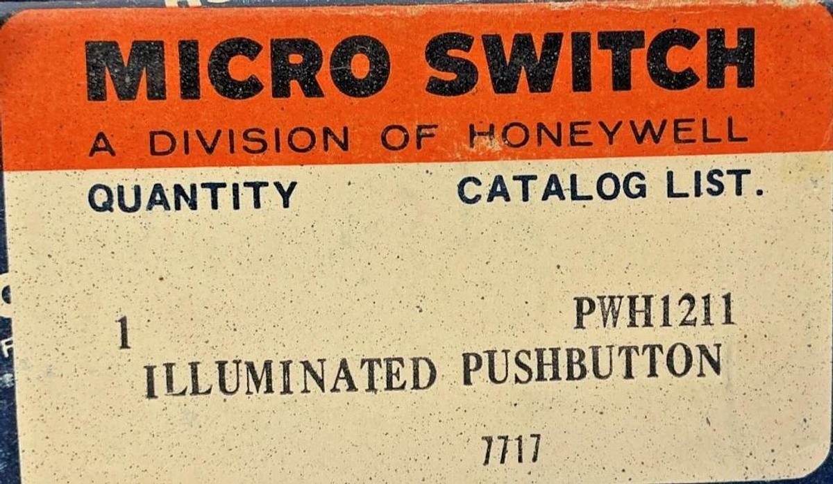 New Honeywell PWH1211 Micro Switch Illuminated Pushbutton 120V