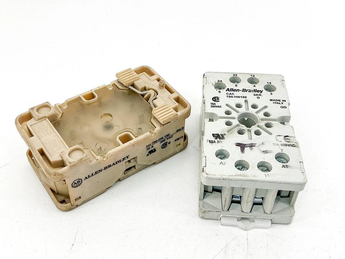 Used Lot of 4 Allen Bradley 700-HN100 Relay Base 10A 300V