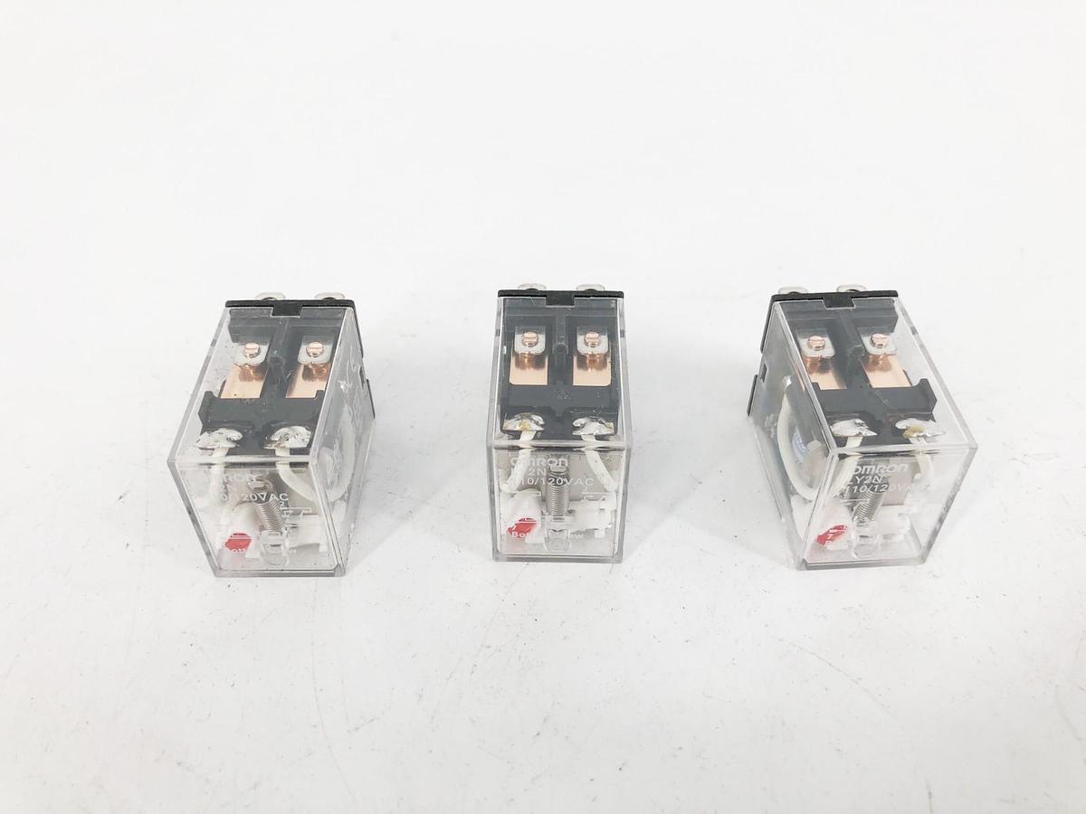Lot of 3 New Omron LY2N Relays 110/120VAC 8-Pin - No Box