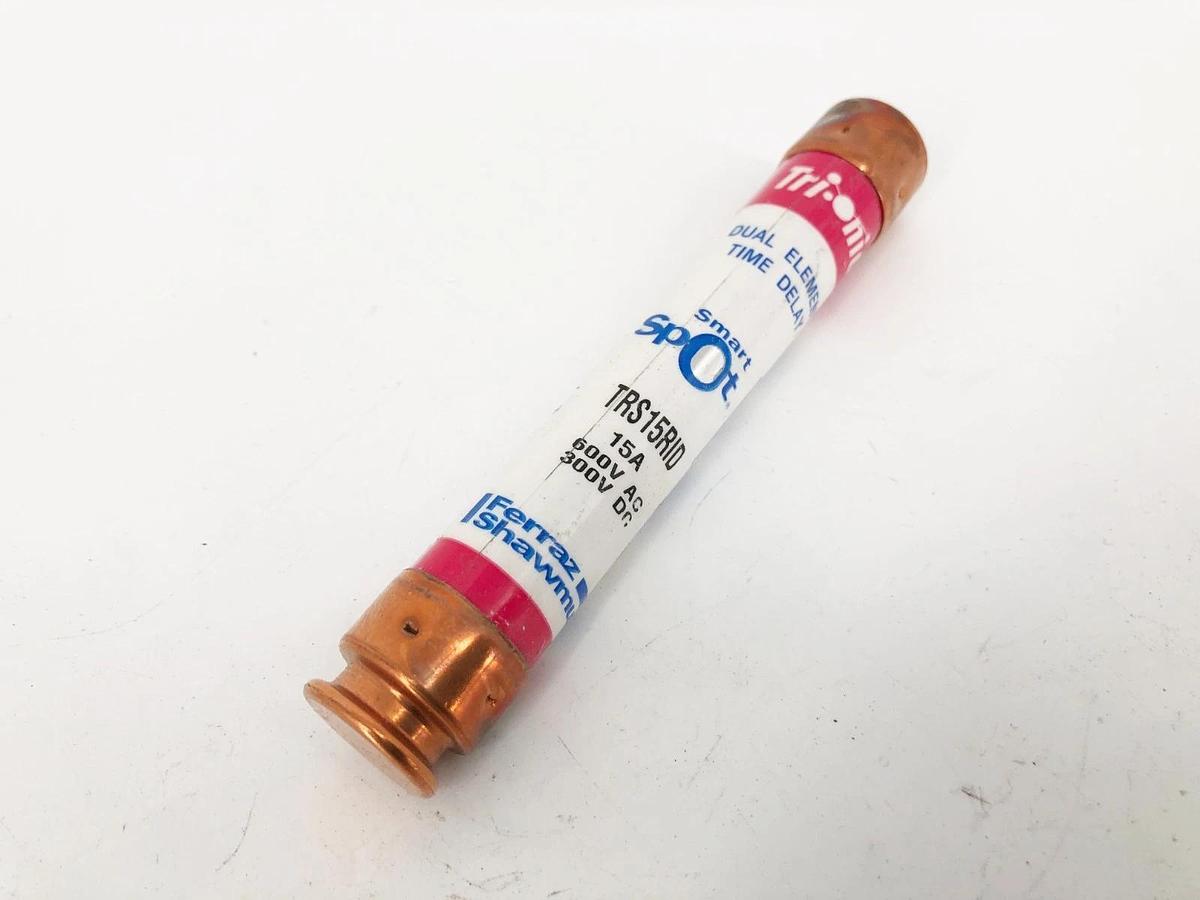 Lot of 3 New Ferraz Shawmut TRS15RID Time Delay Fuses 15A 600VAC 300VDC