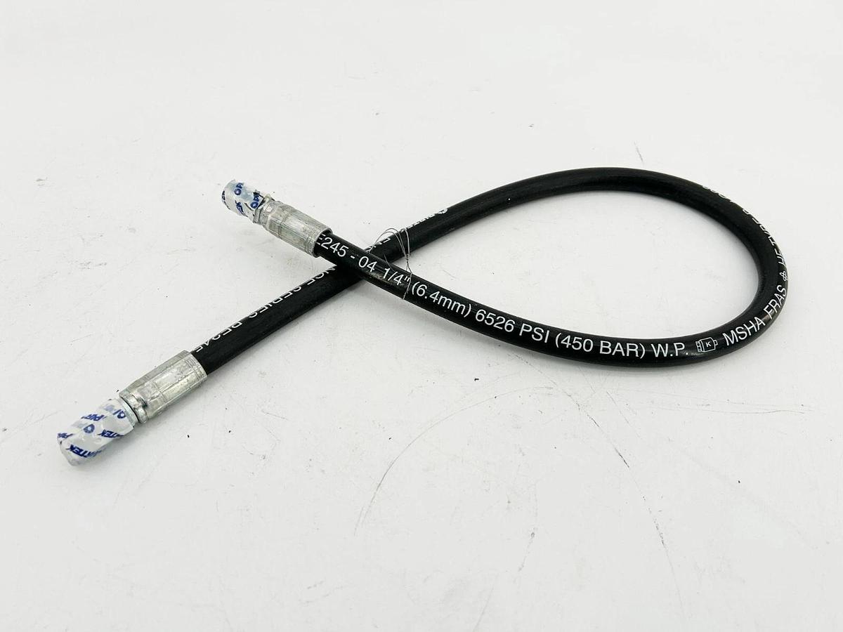 New Pirtek PE245-04 30" Length Hose 1/4" 6.4mm 6526 PSI 450BAR WP MSHA FRAS