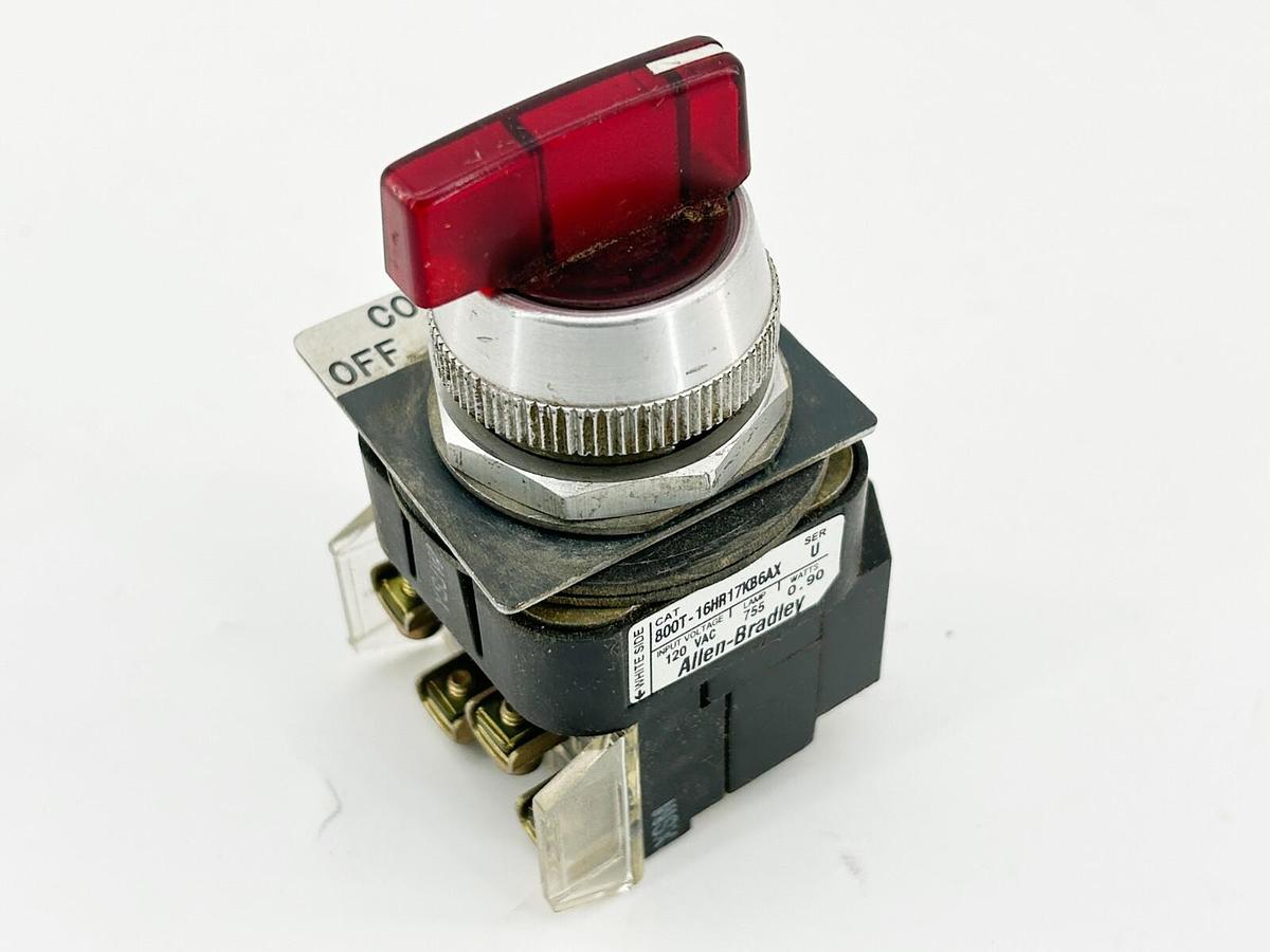 Used Allen Bradley 800T-16HR17KB6AX Push Button 30MM Selector Swich