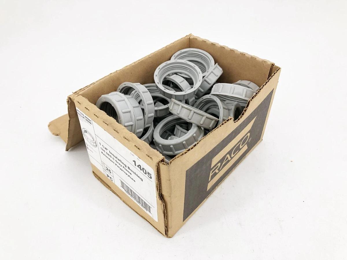 Box of 40 New Hubbell Raco 1405 Insulated Bushings Polypropylene
