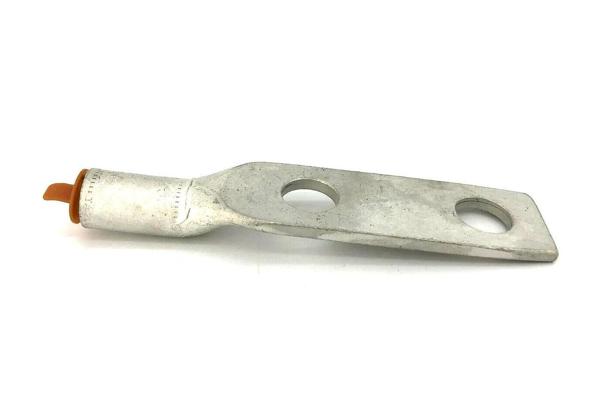 Lot of 2 New Burndy YA25A7 Aluminum Compression Lugs, 1/0 AWG, 1/2" Stud. 2 Hole