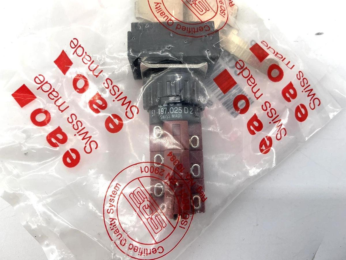 New EAO 51-197.025D2 Ser 51 Keylock Switch 2POS 3NC+3NO 5A 250VAC