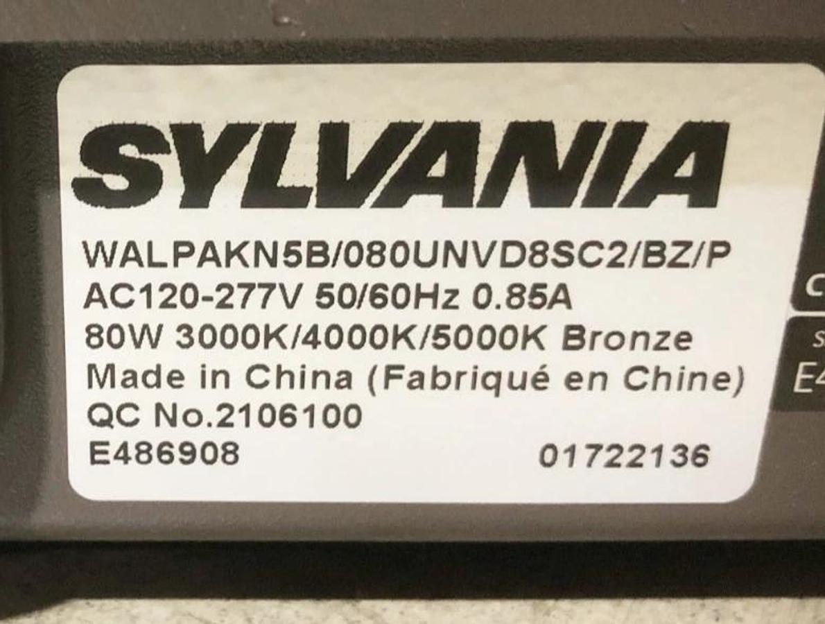 New Sylvania WALPAKN5B/080UNVD8SC2/BZ/P LED Wallpack 80W 10800 Lumen 61830-0