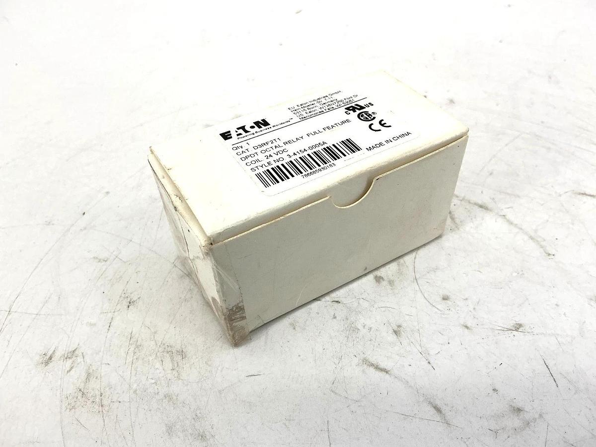 New Eaton D3RF2T1 DPDT Octal Relay Full Feature Coil: 24V 8-Pin 3-4154-0005A