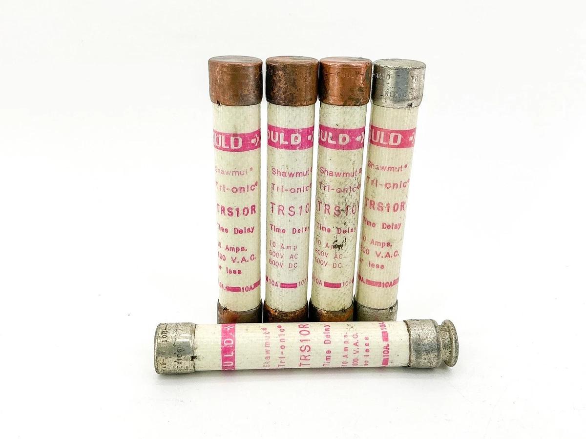 New Lot of 5 Gould TRS10R Current Limiting Time Delay Fuse 10A 600V Class RK5 -N