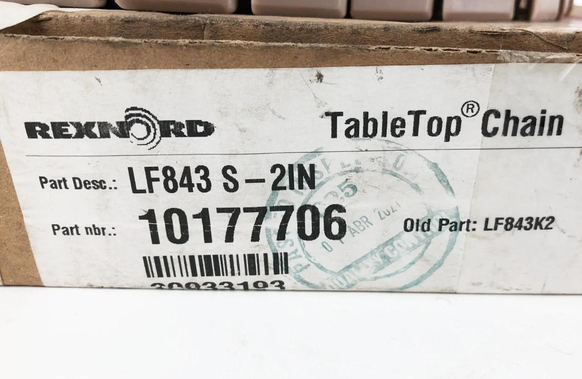 New Rexnord LF843 S-2IN TableTop Chain 10177706 9 FT.
