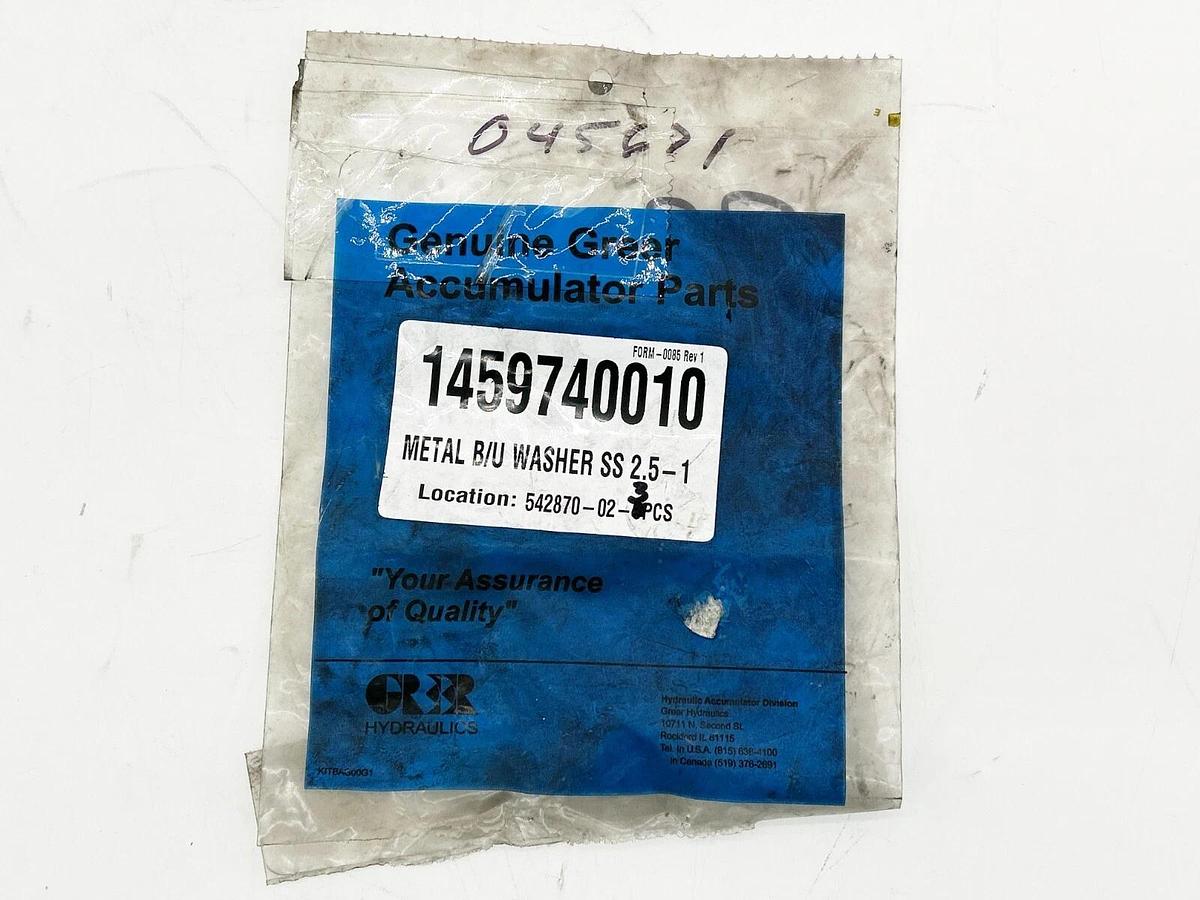 New Greer 1459740010 Metal B/U Washer SS 2.4-1