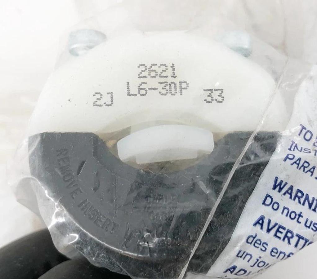 Lot of 2 New Leviton 121-2621-PB Locking Plugs 30A 250V 2P 3-Wire L6-30P