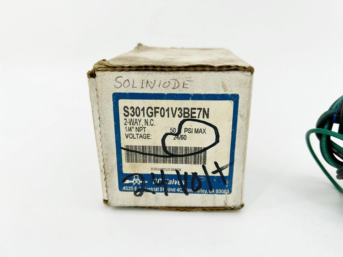 New GC Valves S301GF01V3BE7N Valve, 2-Way, N.C., 1/4" NPT, 50psi, 24V 60Hz