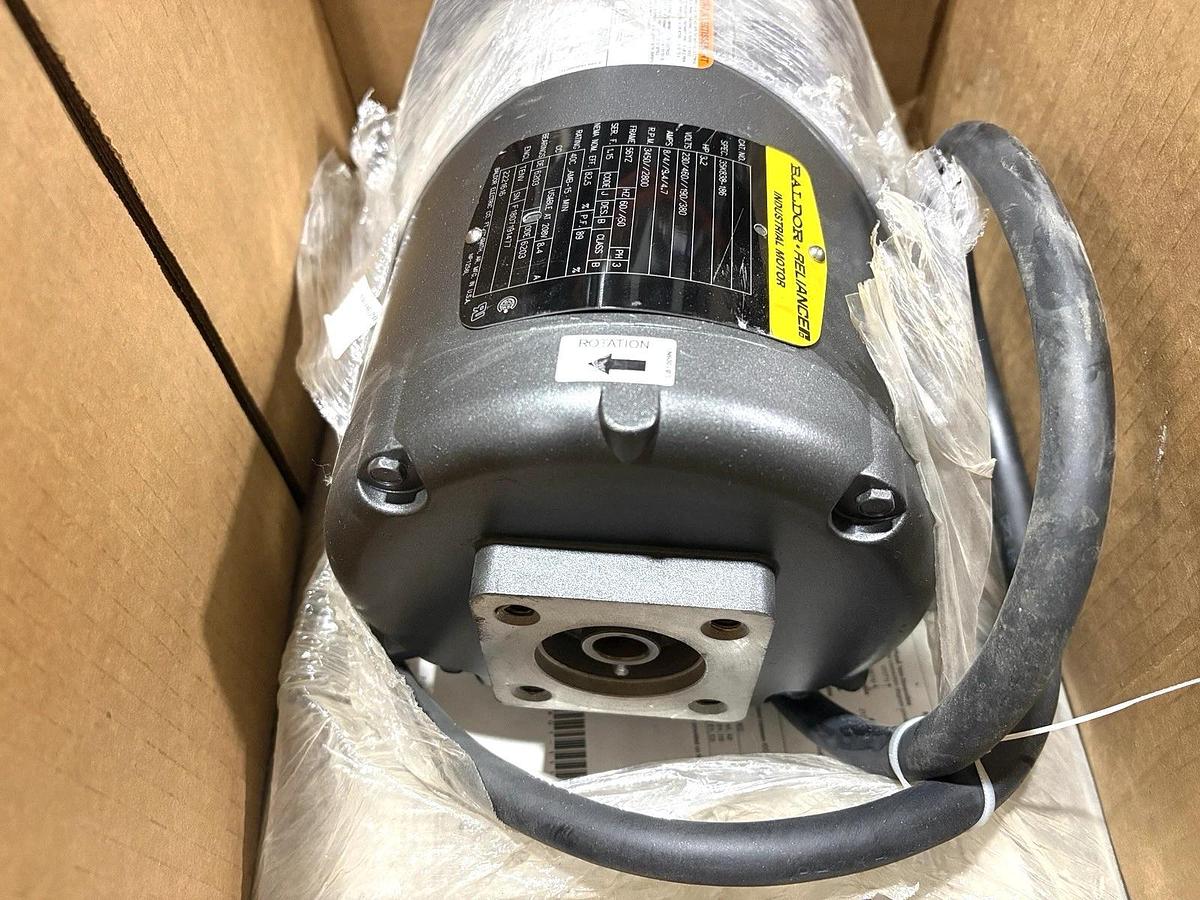 Baldor 2221616 3.2HP TENV Motor 230/460-190/380V 3PH 60/50Hz 3450/2800RPM 56YZ