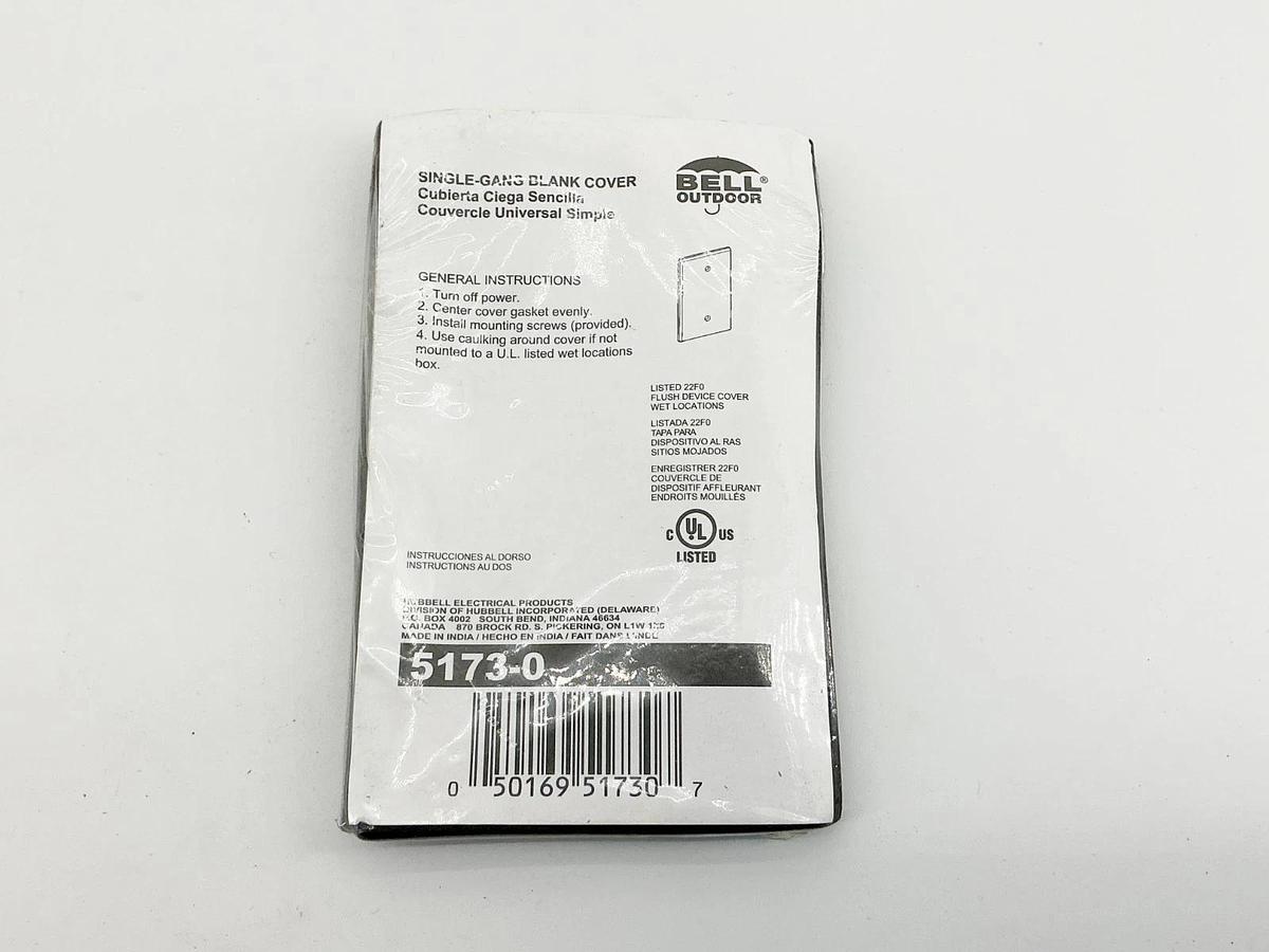 New Lot of 6 Bell 5173-0 Single Gang Blanket Cover