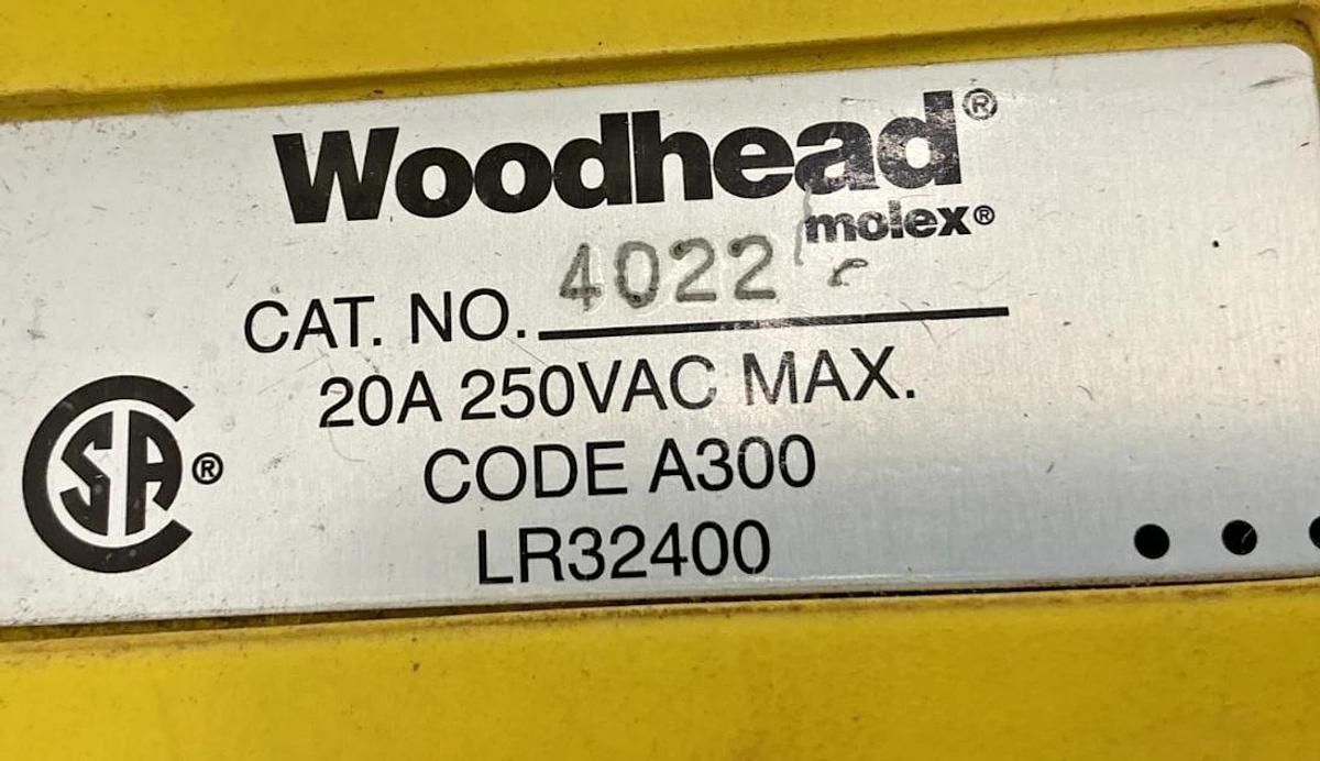 New Woodhead 4022 Pendant Control Station 20A 250V Missing Parts See All Photos