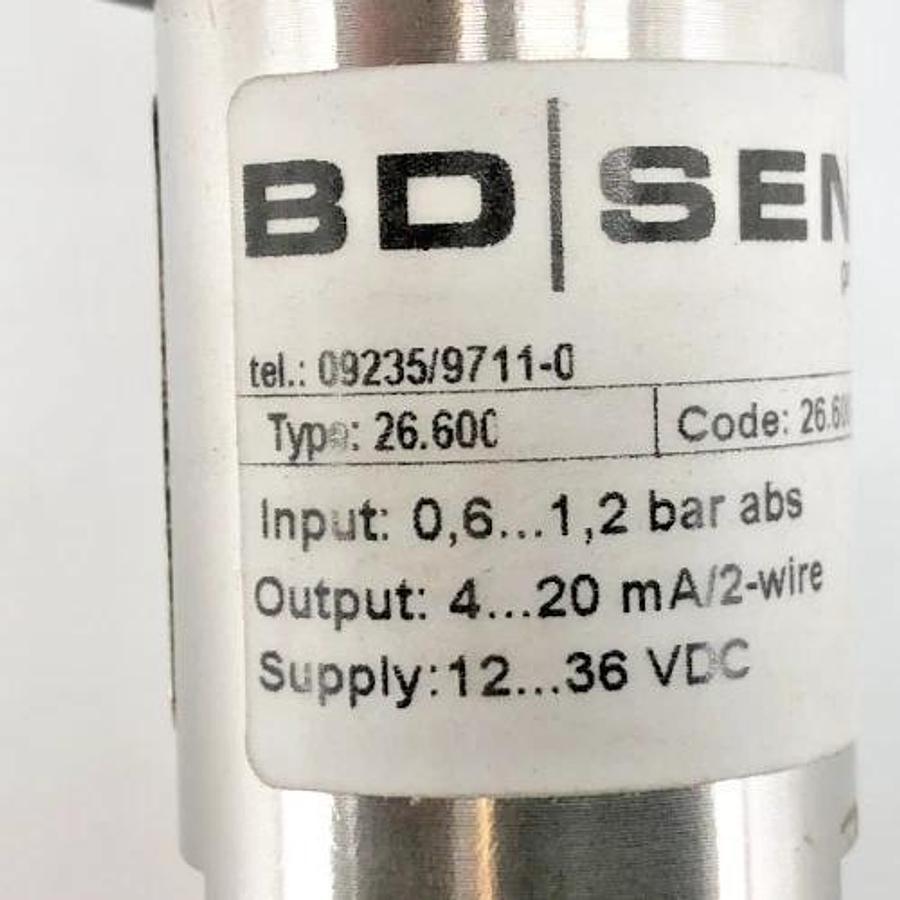 New BD Sensors 26.600-D097-A-1-100-300-1-500 Pressure Transmitter 0.6-1.2 Bar