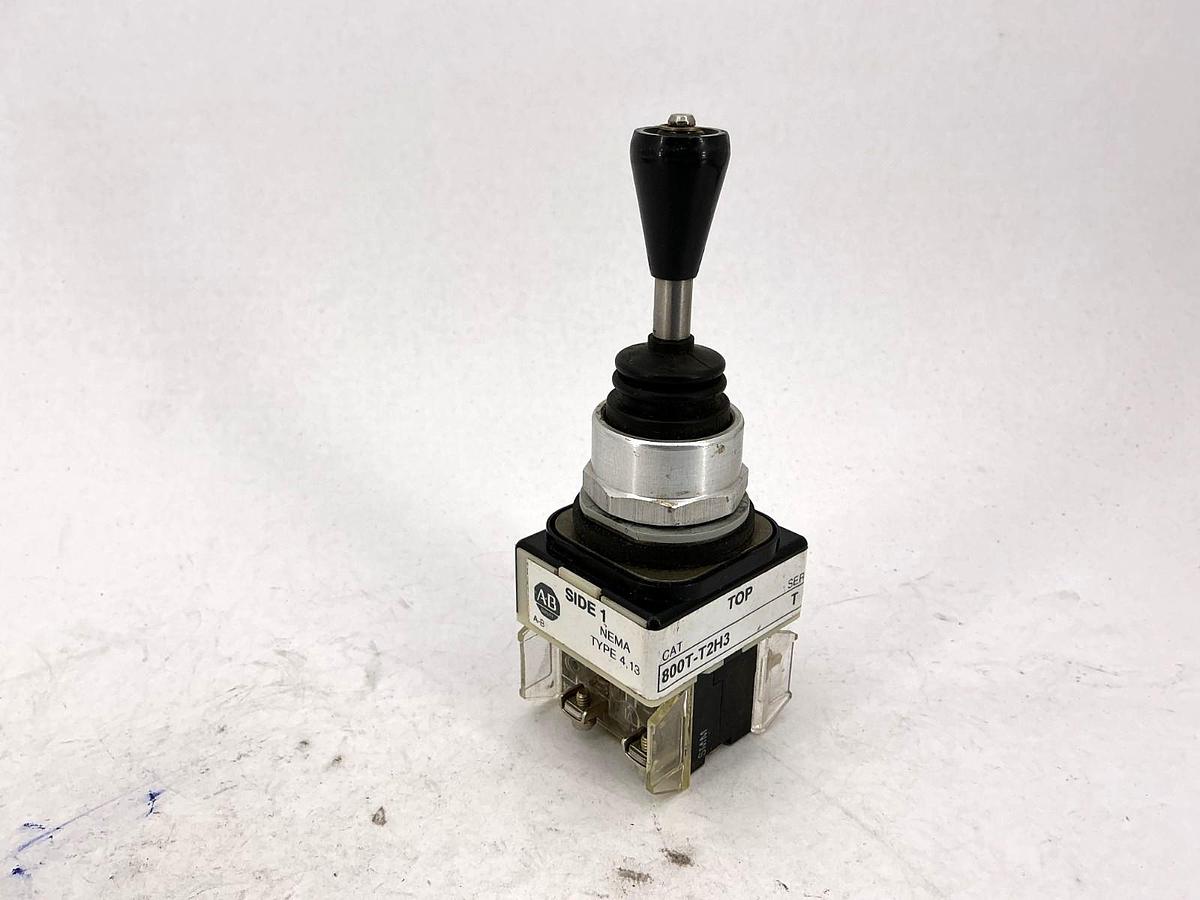 Used Allen Bradley 800T-T2H3 Ser T Toggle Switch 2-Way Spring Return - No Handle Cap
