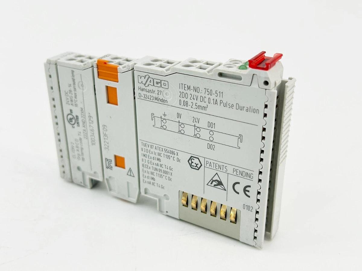 New Wago 750-511 Output Module 2 Pulse Width Outputs 24V 0.1A 250Hz