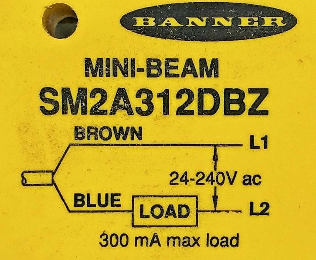New Banner Engineering SM2A312DBZ Photoelectric Sensor 2-Wire 24-240VAC 26473