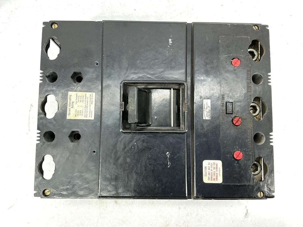 Used Westinghouse 186P835H01 Circuit Breaker 3-Pole 400A 600V