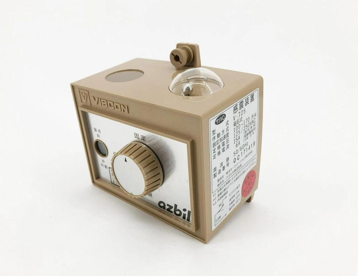 New Azbil V-725 Vibration Detector 6-15A 125/250VAC 50/60Hz