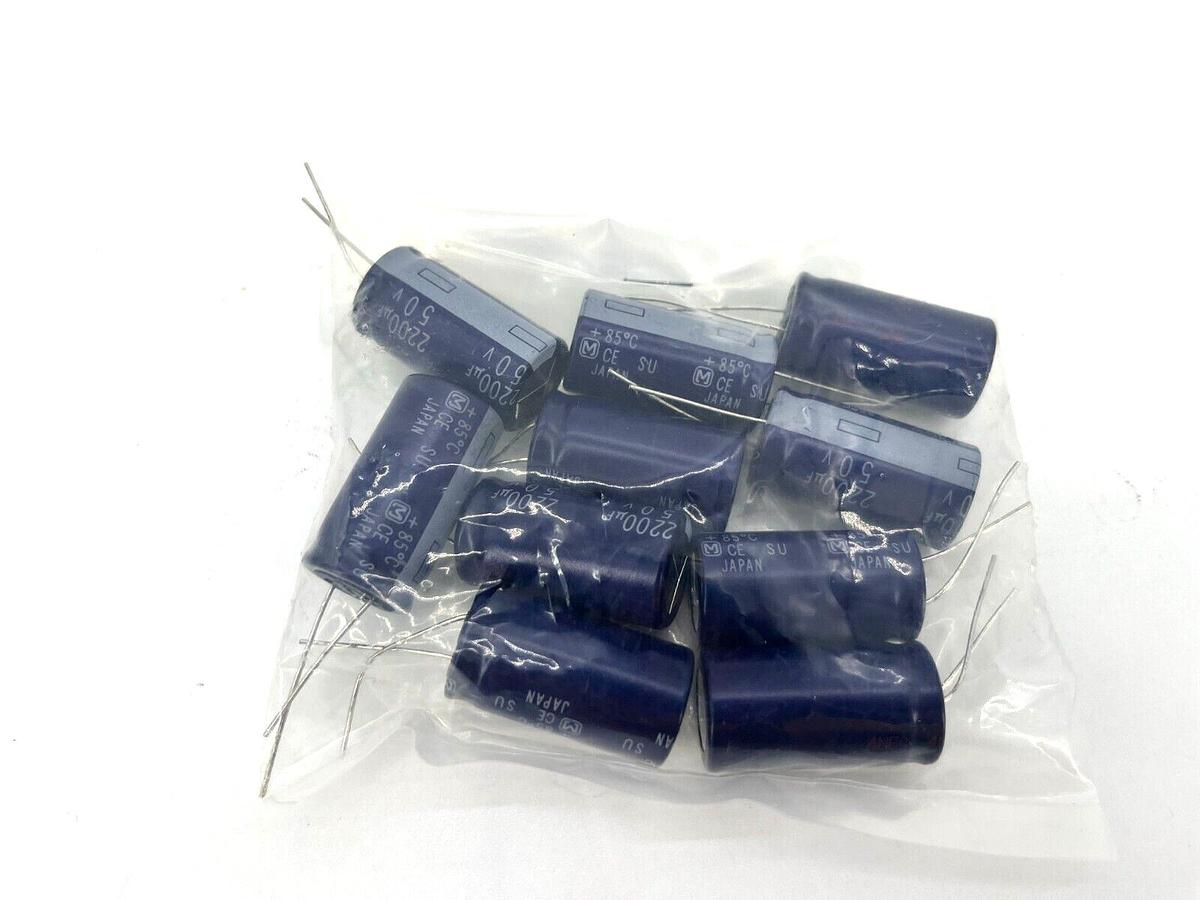 Lot of 10 New Panasonic ECE-A1HU222 Aluminum Capacitors 2200uF 25VDC 2000hr