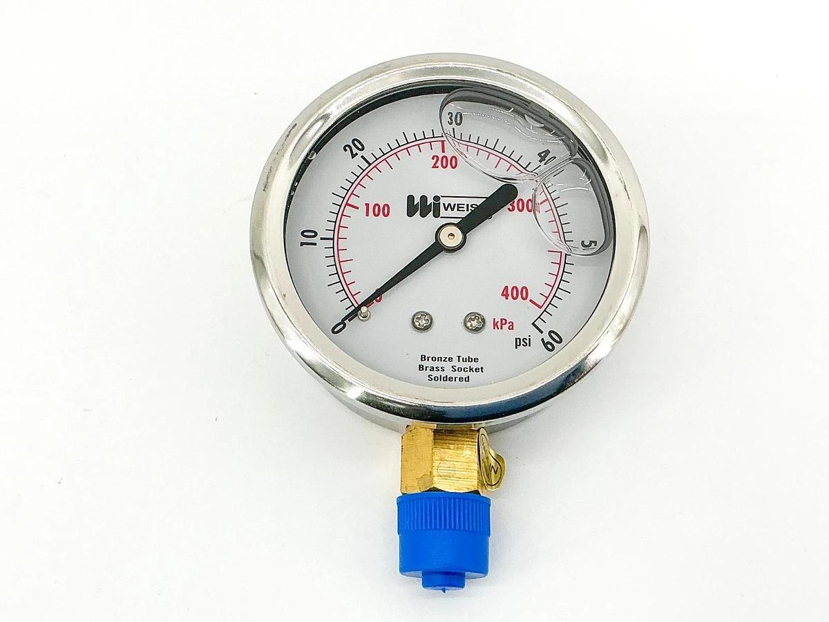New Weiss LF251-060-4L Pressure Gauge 0-60PSI 1/4" NPT 2.5" Face